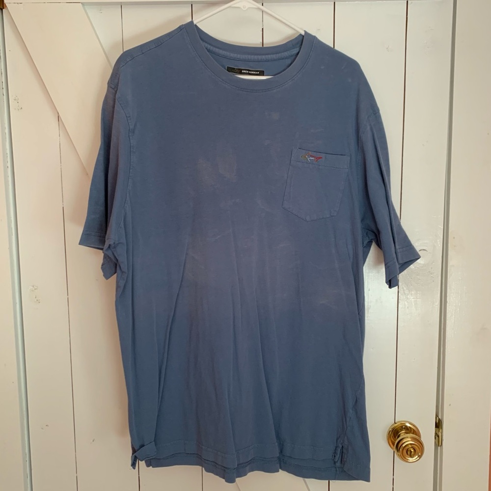 Men's Distressed T-Shirt Crew Neck Short Sleeve T-Shirt Tee Blue